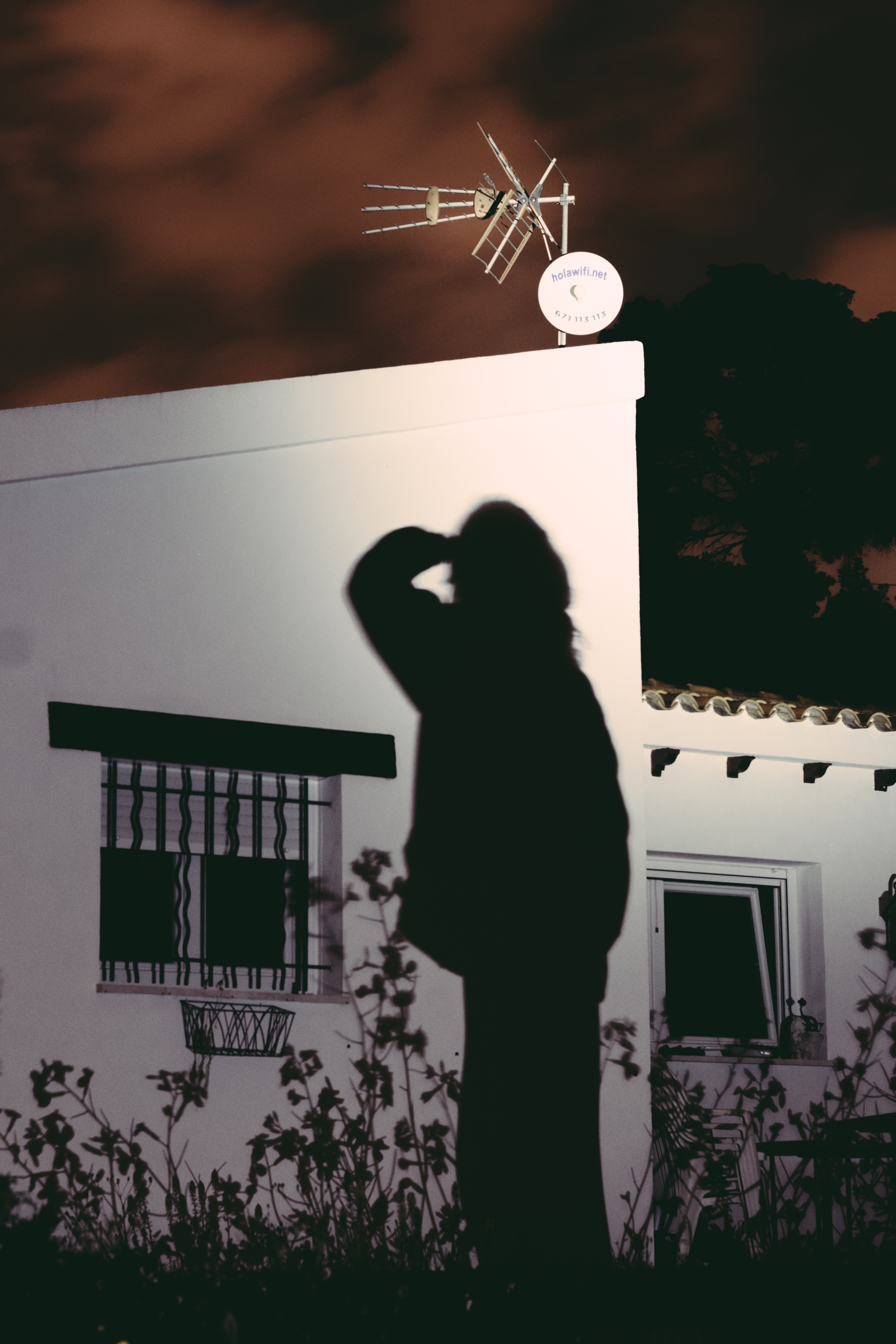 Giant shadow on building